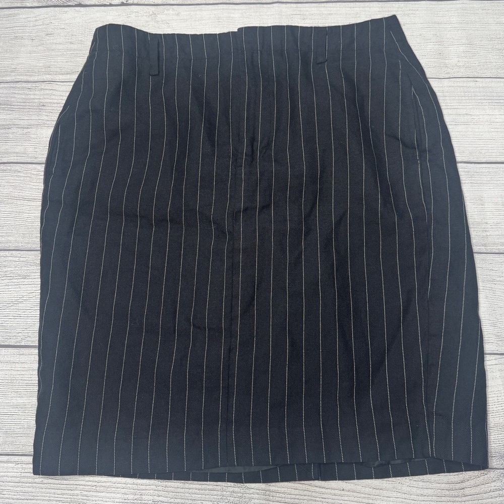 Polo by Ralph Lauren Black Pinstripe Pencil Skirt